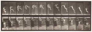 Tallerken 152. Springning; Løb lige højdespring (sko) af Eadweard Muybridge