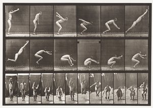 Tavle 163. Springning; Stående breddespring, 1872-1885 af Eadweard Muybridge