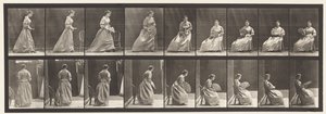 Tallerken 240. At sidde og flirte en vifte af Eadweard Muybridge