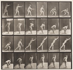 Plade 307. At kaste en jernskive, 1872-1885 af Eadweard Muybridge