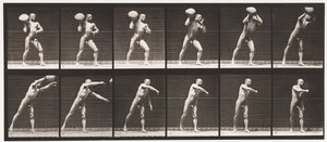 Plade 311. Heaving a 75-lb Rock, 1885 af Eadweard Muybridge