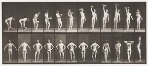 Plade 321. A, Løft af en 50 lb Dumb-Bell; B, Posering af Eadweard Muybridge