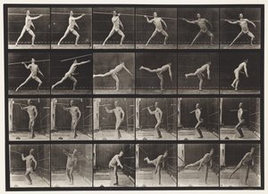 Tavle 361. At kaste et spyd, 1872-1885 af Eadweard Muybridge