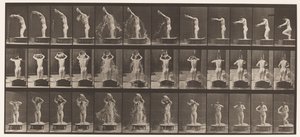 Plade 409. Hældning af bassin med vand over hovedet af Eadweard Muybridge