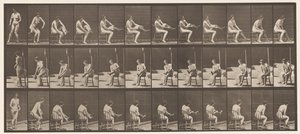 Tallerken 418. Toilet, Sidde og Strømper, 1872-1885 af Eadweard Muybridge