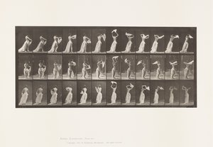 Tallerken 421. Toilet; Kaster tørklæde om skuldrene af Eadweard Muybridge