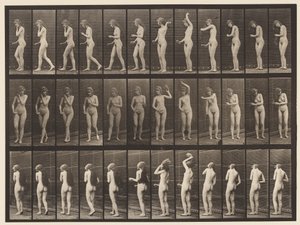 Tallerken 426. Toilet; Børste hendes hår og gå af, 1872-1885 af Eadweard Muybridge