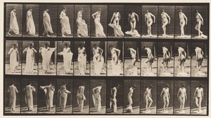 Tallerken 431. Toilet; Tager tøj af af Eadweard Muybridge