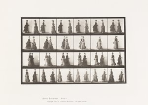 Plade 45. Gående to modeller mødes og delvist drejning af Eadweard Muybridge