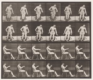 Plade 545. Kunstigt fremkaldte kramper; A,B, mens du sidder af Eadweard Muybridge