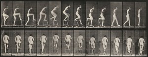 Tallerken nummer 180. At træde på og over en stol af Eadweard Muybridge