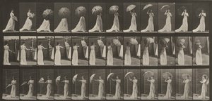 Tavle nummer 461. Åbning af en parasol og vending rundt af Eadweard Muybridge