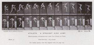 The Human Figure in Motion: Atlet, et lige højdespring (s/h foto) af Eadweard Muybridge