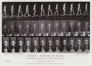 Den menneskelige figur i bevægelse: Atlet, der stiger op ad en skråning (s/h foto) af Eadweard Muybridge
