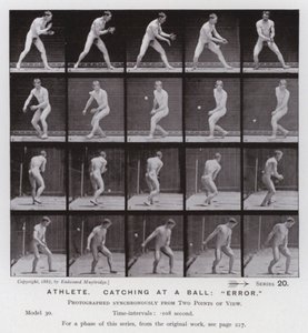 Den menneskelige figur i bevægelse: Atlet, der fanger en bold, "fejl" (s/h-billede) af Eadweard Muybridge