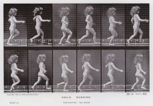Den menneskelige figur i bevægelse: barn, løb (s/h-billede) af Eadweard Muybridge
