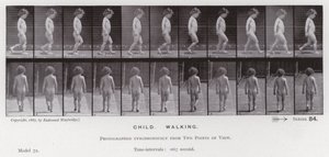 Den menneskelige figur i bevægelse: barn, gående (s/h-billede) af Eadweard Muybridge