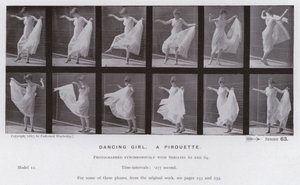 The Human Figure in Motion: Dansende pige, en piruette (s/h-billede) af Eadweard Muybridge
