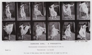 The Human Figure in Motion: Dansende pige, en piruette (s/h-billede) af Eadweard Muybridge