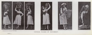 Den menneskelige figur i bevægelse: Forskellige faser af bevægelse (s/h foto) af Eadweard Muybridge