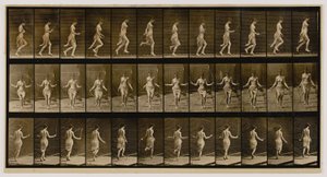 Kvinde bruger sjippetov, fra bogen Animal Locomotion af Eadweard Muybridge