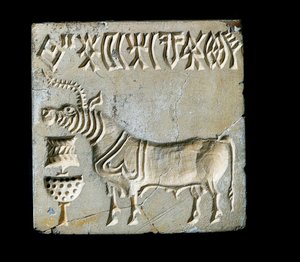 Indusdalens civilisation: sæl fra et dyr. 26.-25. århundrede f.Kr. (bronzealder)