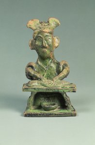 Figur af en fiskehandler, gravartefakt, østlige Han-dynasti, 25-220 (lertøj)