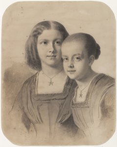 Portræt af Woltera Geertruida, grevinde af Limburg Stirum og grevinde Frederika Augusta af Eastman Johnson