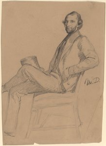 Siddende studie af M.D. af Eastman Johnson