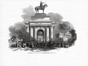 The Great Wellington Statue, som den ville se ud fra Constitution Hill, offentliggjort i 
