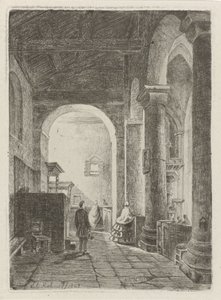 Interiør af en kirke af Eberhard Cornelis Rahms