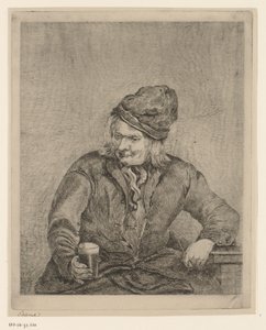 Gammel mand med glas og rør i hånden af Eberhard Cornelis Rahms