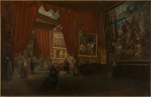 Udstilling af værker af Eugène Delacroix, på Galerie Martinet, boulevard des Italiens, i 1864, i 1864 (olie) af Ed. Albertini