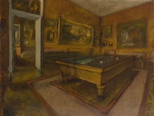 Billardværelse på Ménil-Hubert af Edgar Degas