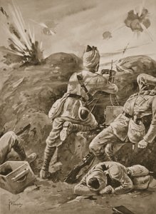 Sepoy Khudadad arbejdede med et maskingevær, efter at resten af våbenafdelingen var blevet dræbt af Edgar Alfred Holloway