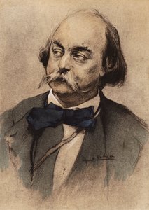 Portræt af Gustave Flaubert (farvelitografi) af Edgar Chahine