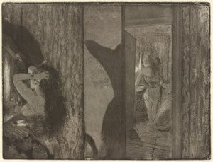Skuespillerinder i deres omklædningsrum af Edgar Degas