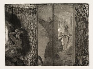 Skuespillerinder i deres omklædningsrum af Edgar Degas