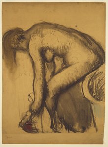 Efter badet (kvinde tørrer sine fødder) af Edgar Degas