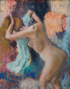 Efter badet, kvinden tørrer sig; Apres le bain, femme s"essuyant, ca. 1890-1895 af Edgar Degas