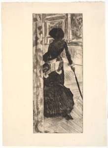 På Louvre: Maleri (Mary Cassatt) af Edgar Degas