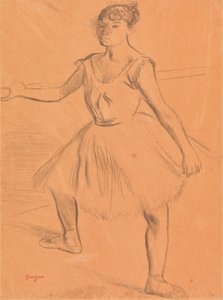 Ballerina står ved en bar af Edgar Degas