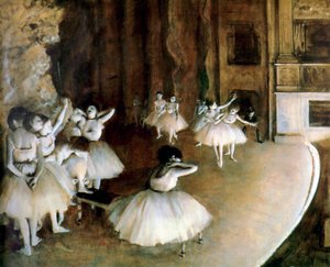 Balletøvelse på scenen, 1874. af Edgar Degas