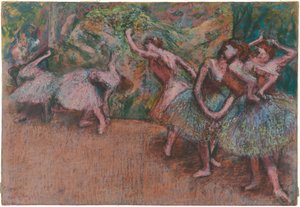 Balletscene, ca. 1907 (pastel på grønligt gennemsigtigt kalkerpapir) af Edgar Degas