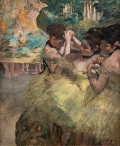 Bag kulisserne (også kendt som "Gule dansere"). 1874-1876. Olie på lærred. af Edgar Degas