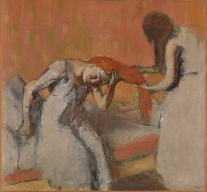 Ved kæmning (la coiffure). 1892-95 af Edgar Degas