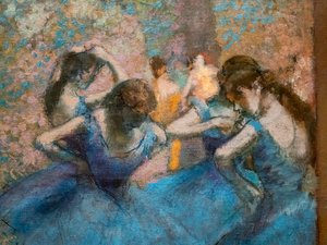 Blå dansere (detalje). Omkring 1893-96. Olie på lærred. af Edgar Degas