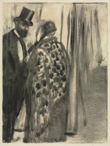 Samtale: Ludovic Halévy og Madame Cardinal The Conversation, c.1880-1883. af Edgar Degas