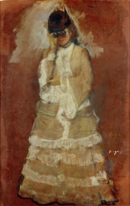 Dame med kikkert af Edgar Degas