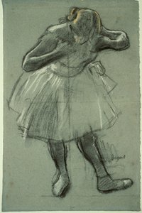 Danser bøjer sig fremad af Edgar Degas